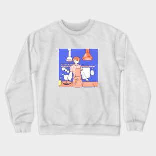 orange cat cooking 04 Crewneck Sweatshirt